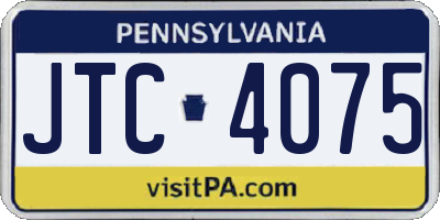 PA license plate JTC4075