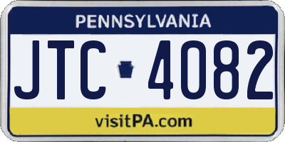 PA license plate JTC4082