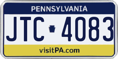 PA license plate JTC4083