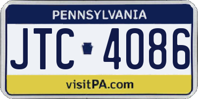 PA license plate JTC4086