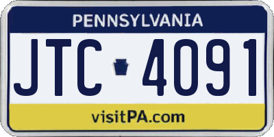 PA license plate JTC4091