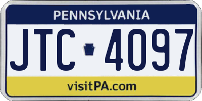 PA license plate JTC4097