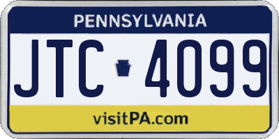PA license plate JTC4099