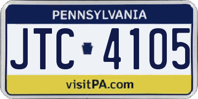 PA license plate JTC4105