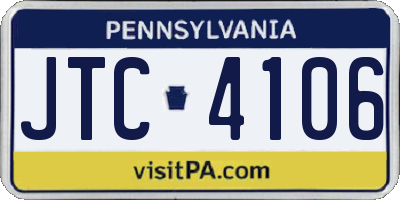 PA license plate JTC4106