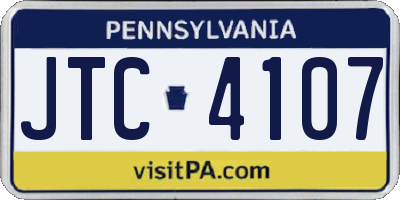 PA license plate JTC4107