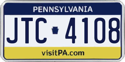 PA license plate JTC4108