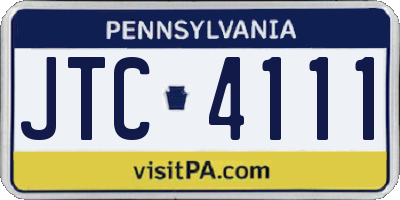 PA license plate JTC4111