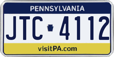 PA license plate JTC4112
