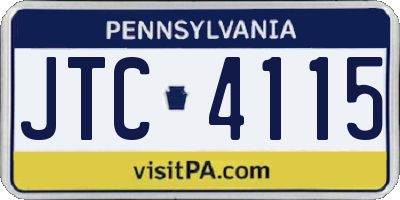 PA license plate JTC4115