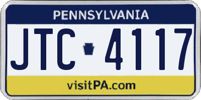 PA license plate JTC4117