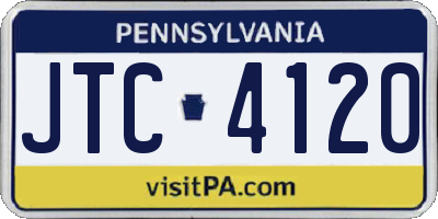 PA license plate JTC4120