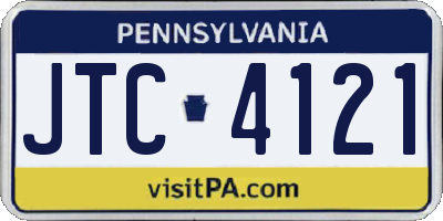 PA license plate JTC4121