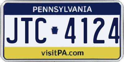 PA license plate JTC4124