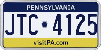 PA license plate JTC4125
