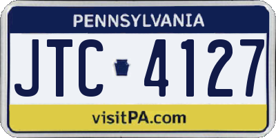 PA license plate JTC4127