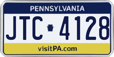 PA license plate JTC4128