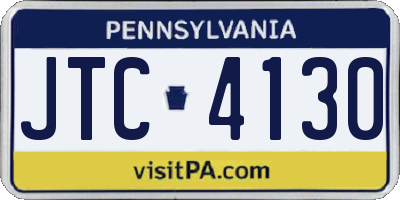 PA license plate JTC4130