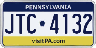 PA license plate JTC4132