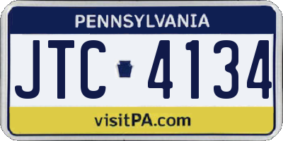 PA license plate JTC4134