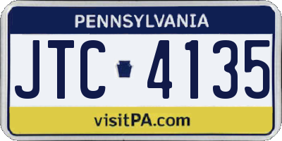 PA license plate JTC4135