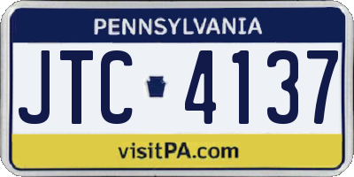 PA license plate JTC4137