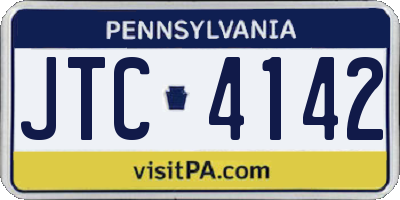 PA license plate JTC4142