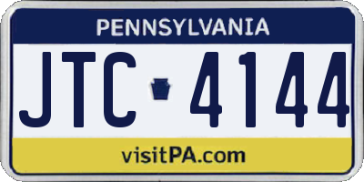 PA license plate JTC4144