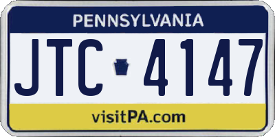 PA license plate JTC4147
