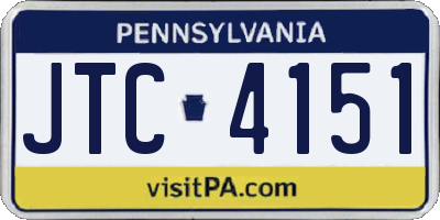 PA license plate JTC4151