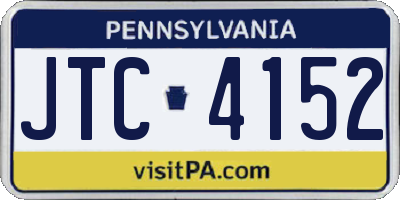 PA license plate JTC4152