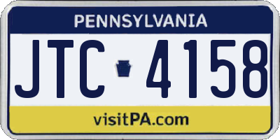 PA license plate JTC4158