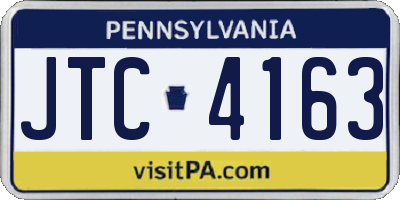 PA license plate JTC4163