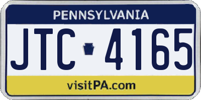 PA license plate JTC4165