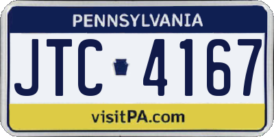 PA license plate JTC4167