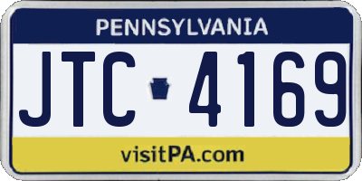 PA license plate JTC4169