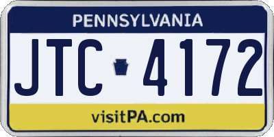 PA license plate JTC4172