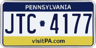 PA license plate JTC4177