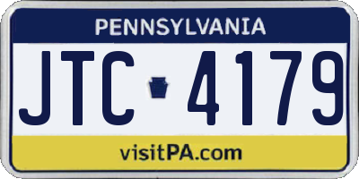 PA license plate JTC4179