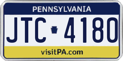 PA license plate JTC4180