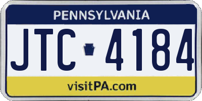PA license plate JTC4184
