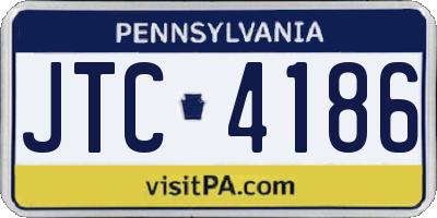 PA license plate JTC4186