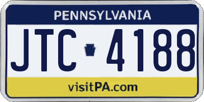 PA license plate JTC4188