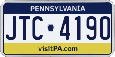 PA license plate JTC4190