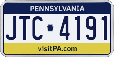 PA license plate JTC4191