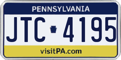 PA license plate JTC4195