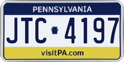 PA license plate JTC4197