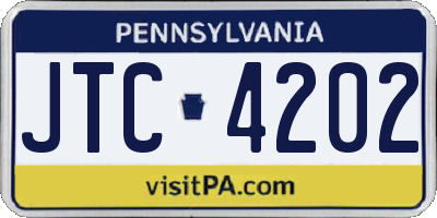 PA license plate JTC4202