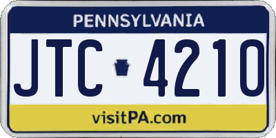 PA license plate JTC4210