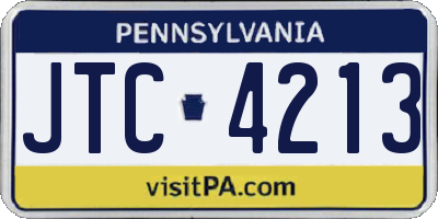 PA license plate JTC4213